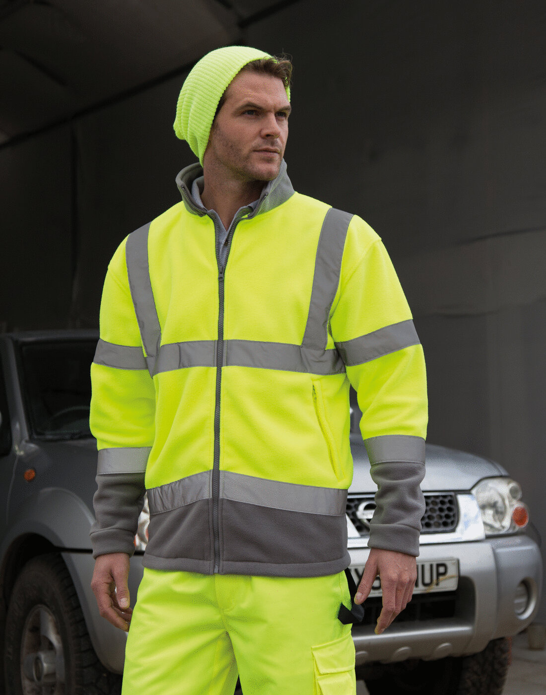Result Safeguard Men's Safety Micro Fleece Jacket R329X Warm Workwear Coat 